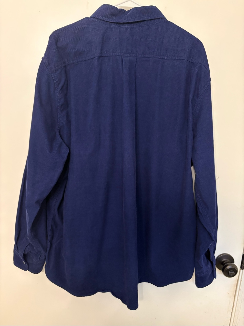 Mens XXL Blue Corduroy Button Up Shirt Jacket Long Sleeve Cotton Blend Casual - Picture 3 of 8